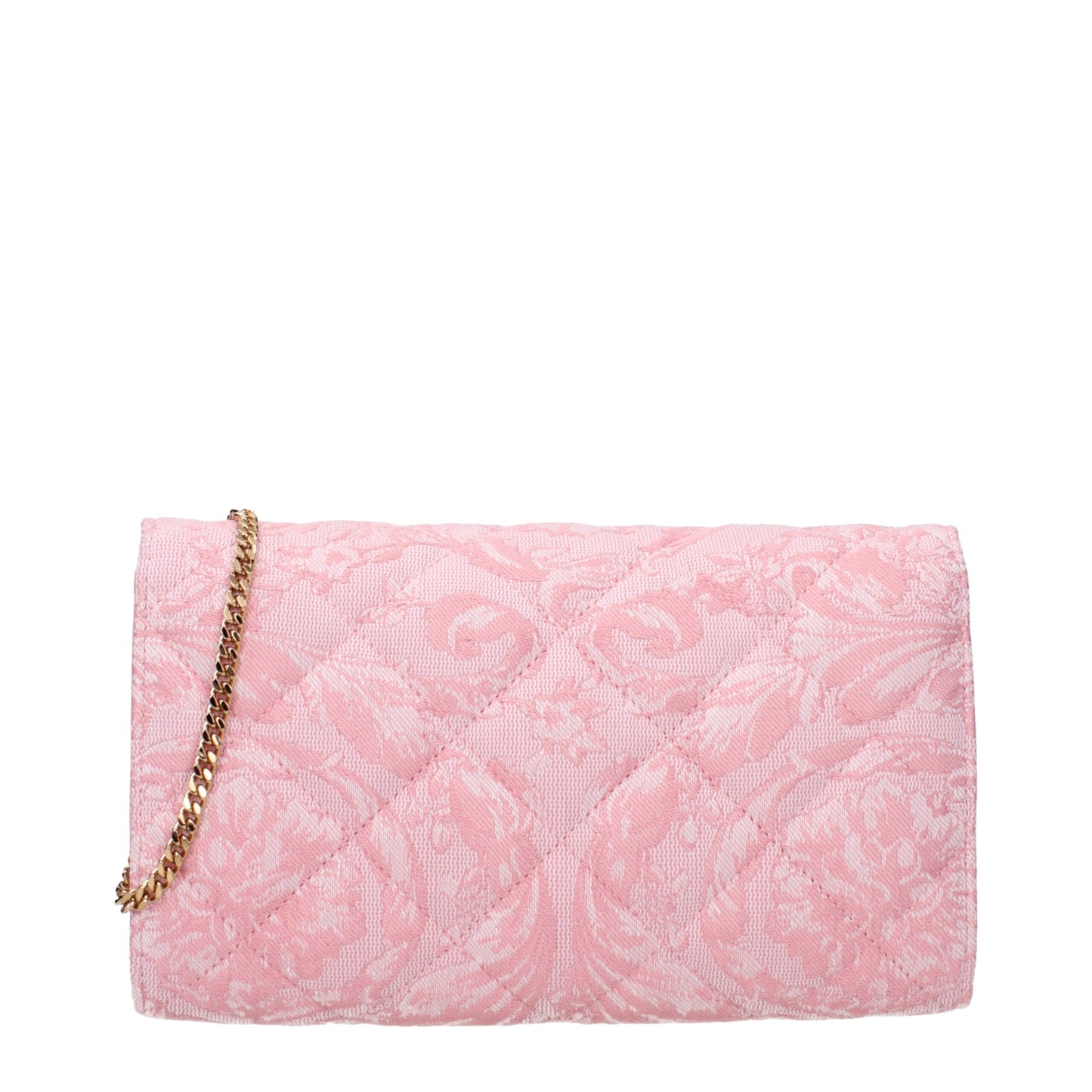 Versace Pink Fabric Clutch Bag With Shoulder Strap | Luxury Designer Crossbody & Evening Bag
