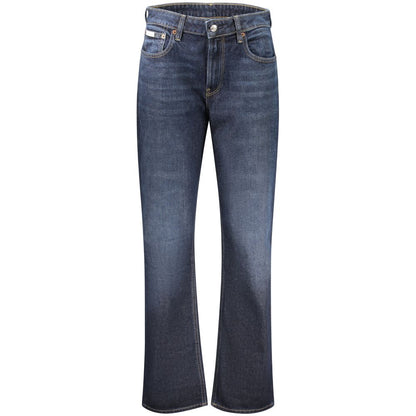 Calvin Klein Women's High-Rise Blue Jeans | Straight Leg Wide Fit Designer Denim | Kloset97